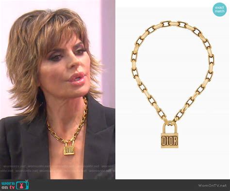 lisa rinna dior lock necklace|Lisa Rinna's Jewelry and Dior Necklace in RHOBH Season 9 .